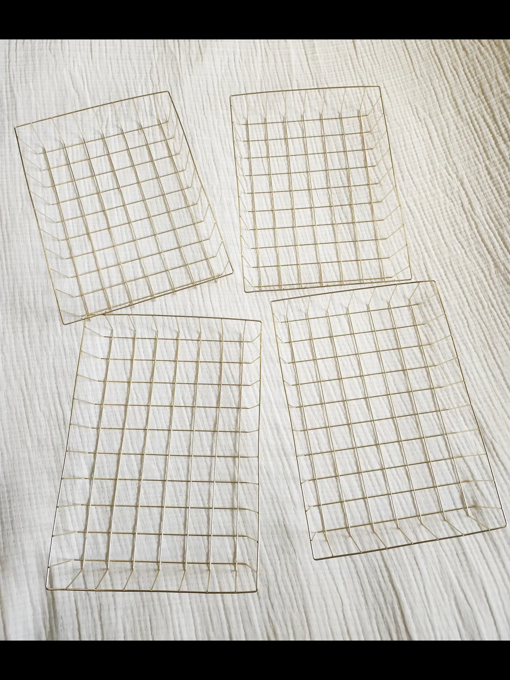 Amazon Gold Wire Desk Organizer Trays - Set Of 4